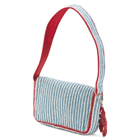 Striped Red and Blue Women's Bag - Picture 2 of 3